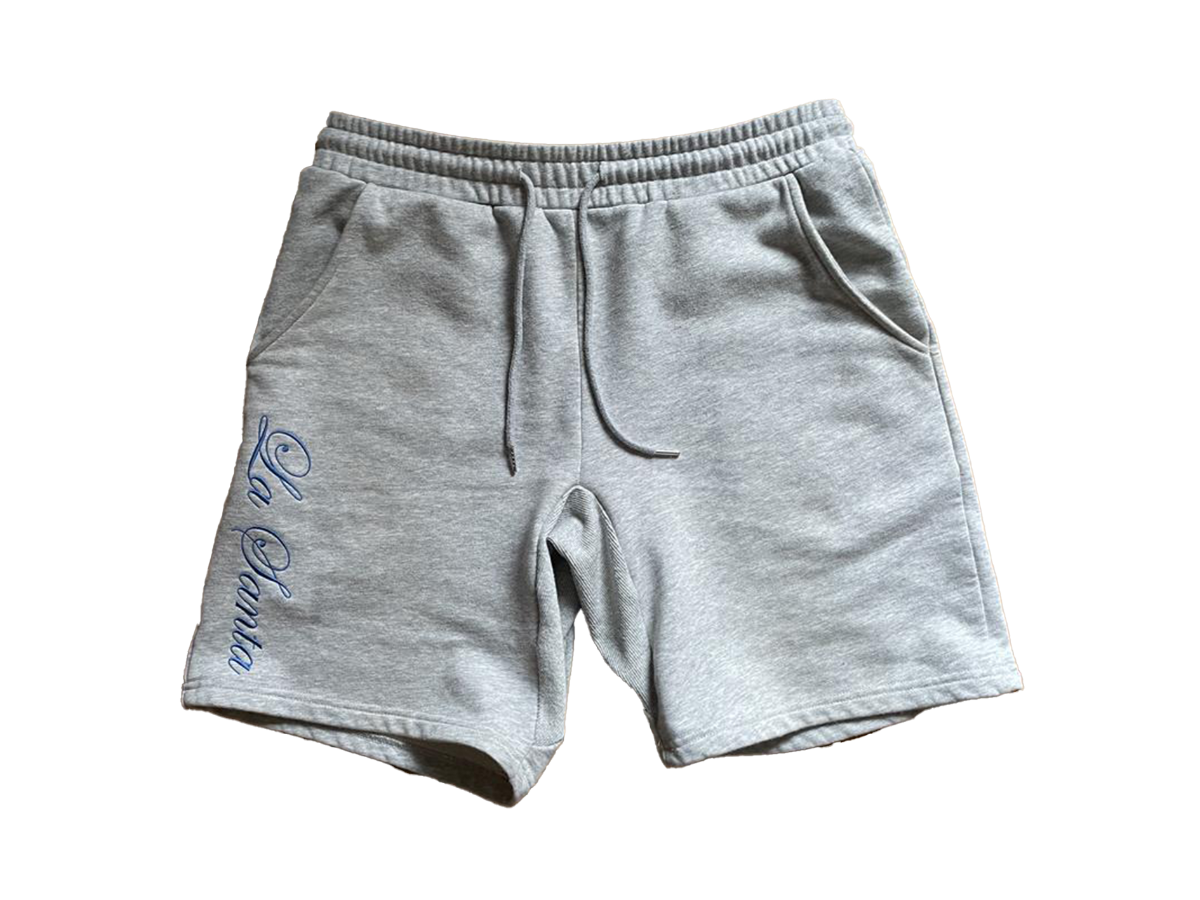 La Santa Blue text Shorts